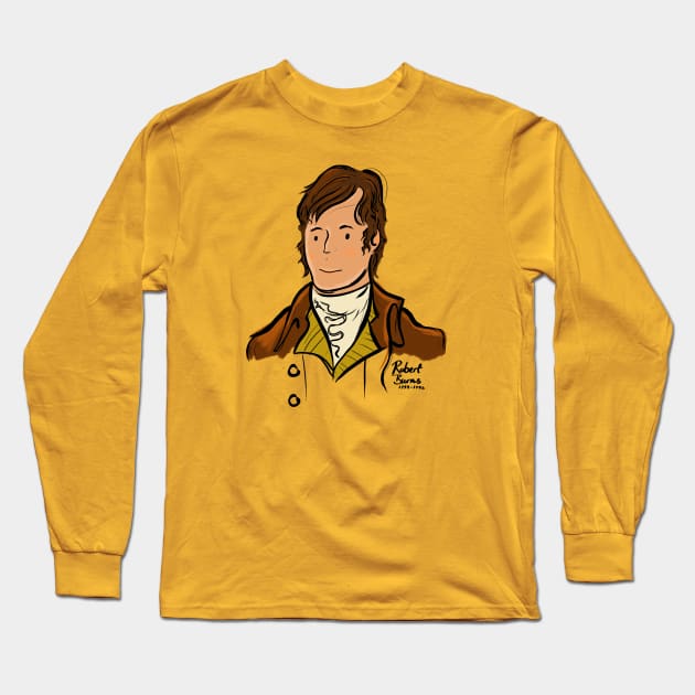 Robert Burns Scotland's National Poet Long Sleeve T-Shirt by brodyquixote